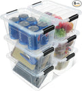 EOENVIVS Plastic Storage Bins with Lids 6 Pack, 7 Quart Storage Containers With Black Buckle Latch, Stackable Storage Organizers for Home Pantry Office Classroom Organization, Clear
