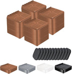 Furniture Risers, 4 Pack Bed Risers with Non-Slip Grip and Heavy Duty Support, 1 Inch 2 Inch 3 Inch 4 Inch Height Lift for Couch, Sofa, Table, Desk, Chair, Refrigerator - Brown, 1+1+1 Inch