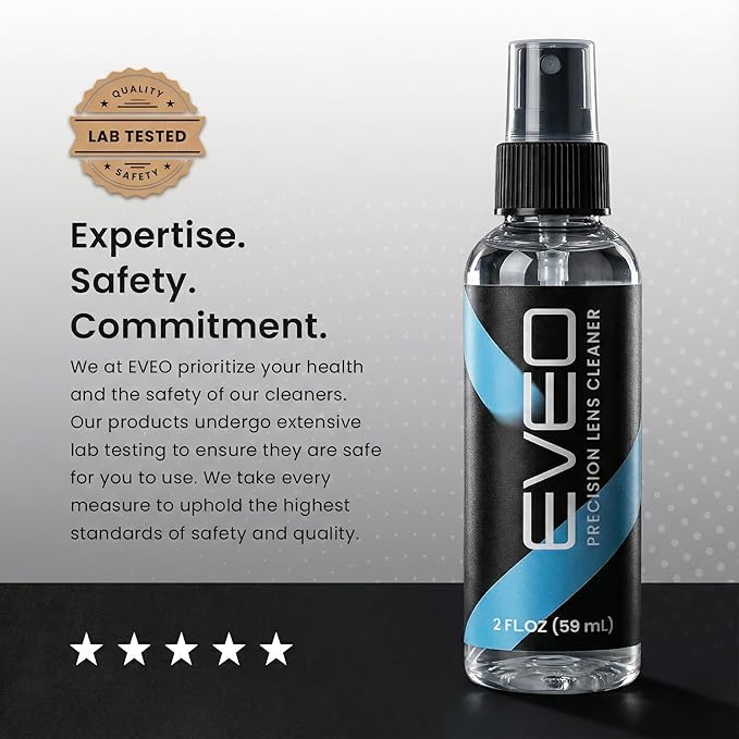 EVEO Eyeglass Cleaner Spray - No Streaks Technology with Microfiber Cleaning Cloth- Glasses Cleaning Kit - Glasses Cleaner Spray with Lens Cleaner Cloth - Screen & Eye Glasses Kit - 3 Pack