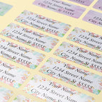 Return Address Labels - Personalized Address Labels, Custom Address Labels Colorful Patterns, Can Be Used for Box, Paper, Plastic, Glass, Metal (2.6x1 Inch, Set of 400, Matte Silver)