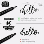 Craft 'n' Beyond Calligraphy Brush Pens Pack of 3 Small, Medium and Large Markers for Hand Lettering, Art Drawing, Sketching, Scrapbooking, Writing, Journaling - Beginner Kit with Fadeproof Black Ink