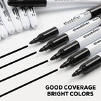 cloudriver Black Permanent Markers Fine Tip, 60 Packs Permanent Markers Bulk, Quick Drying & Fade Resistant, Permanent Marker Set Works on Plastic,Wood,Stone,Metal and Glass for Doodling, Marking