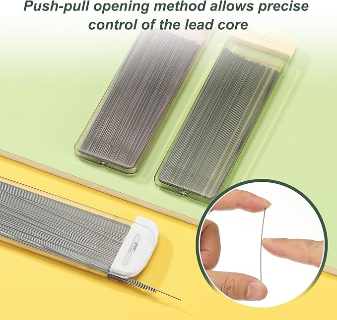 PATIKIL 300Pcs HB Mechanical Pencil Lead, 0.5mm Black Lead Refill Break Resistant Pencil Refills for Writing Office Supplies, White/Yellow/Pink