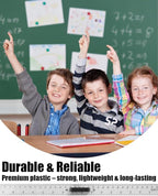 39in Clear Plastic Meter Stick with Handle, Detachable Sectional Teacher Ruler, Transparent Classroom Measuring Stick for Math Science Whiteboard Chalkboard