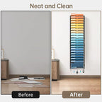 SUPEASY 21-Tier Wall File Holder Organizer with Hooks, Mesh Hanging File Organizer, Mail Organizer Wall Mounted for Papers, Folders, Office Magazine Rack, Assembly Needed, Black