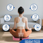 Skechers Seat Cushion, Ergonomic Memory Foam Cushion for Long Sitting Hours on Office & Home Chair, Car Seat Cushion for Sciatica, Coccyx Cushion,Pink