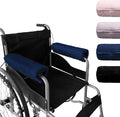 SPRING SEAON Wheelchair Armrest Covers 2 Pack Soft Memory Foam Wheelchair armrest Pads Wicking Washable for Office Transport Chair (Navy Blue)