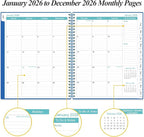 2026 Planner - Planner 2026 from January 2026 to December 2026 with 12 Monthly Tabs, Flexible Cover, Inner Pocket, 8.5" x 11", Blue