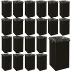 Nosiny 20 Pcs 13 Gallon Disposable and Reusable Corrugated Cardboard Trash Cans for Events, Recycling Bins Bulk with Trash Bags, Cardboard Garbage Boxes for Parties, 12 x 12 x 20 (Black)