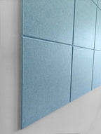 DECORITA Felt Wall Tiles | Large Cork Board Alternative | Aesthetic Felt Bulletin Board for Office, Home & Classroom | Large Cork Boards for Walls Pinboard (12-Pack) | Baby Blue