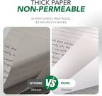 KAISA White Legal Pads Writing Pads Recycled Paper 5"x8" Narrow Ruled Lined Paper Small Legal pad Perforated 50 sheets Hard Back Notepads Writing Tablet For Office Supplies Study (White 12pads)