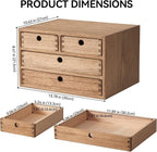 Kirigen Wood Desktop Storage Cabinet/Workspace Document Office necessity Organizer with 4 Drawers/Home,office Letter Mail Sorter with 3 levels/Hold Makeup Box (BR, 3-layer &4 drawers) Dark brown