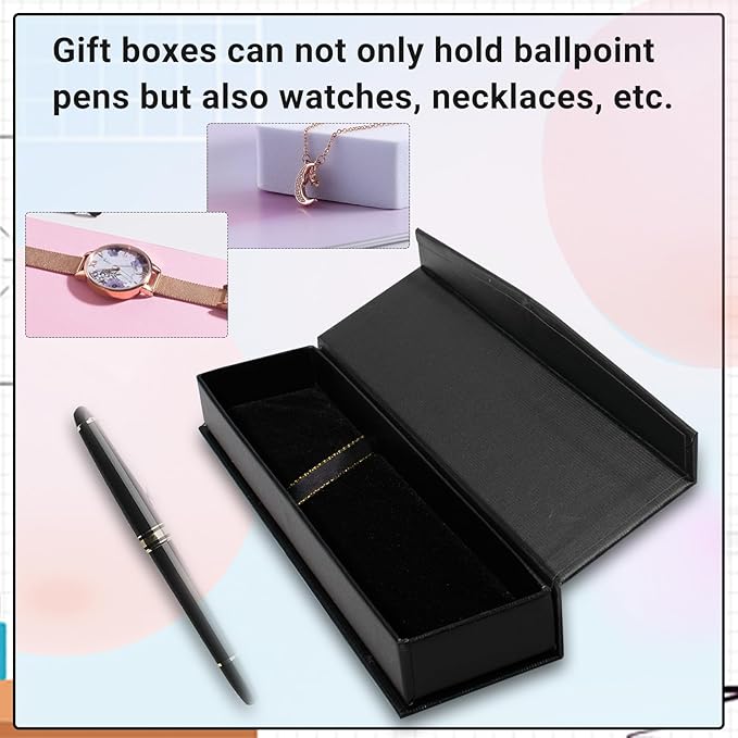 Olutacot 21 Pcs Pen Gift Boxes Empty Black Ballpoint Pen Gift Box with Cushion Pen Jewelry Display Box Empty Present Collection Cases for Birthday Souvenir Business Gifting Office Supplies