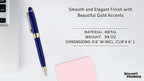 DISCOUNT PROMOS 10 Ultra Executive Pens Pack - Twist To Write, Gold Accent - Blue