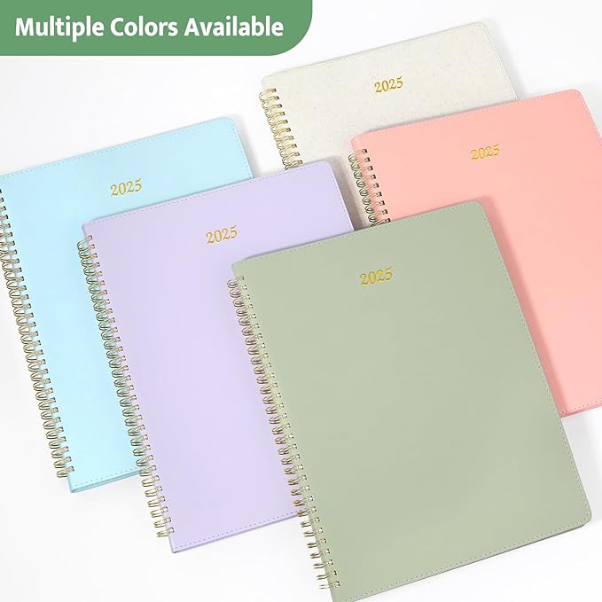 2026 Planner, Annecy Weekly ＆ Monthly Planner 2026, Jan. 2026 – Dec. 2026, 9" x 11" Monthly Agenda Planner with Tabs, Vegan Leather Cover, Spiral Binding, Double-sided Pocket, Bookmark, Green