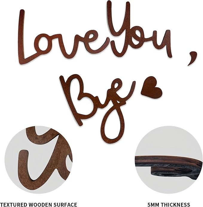 Home Decor Brown Love You Bye Wood Sign Boho Decor Wall Decor Express Love and Warm for Your Family Lover Living Room Farmhouse Wall Art Housewarming Gift Hallway Entryway Above Door Topper Decoration