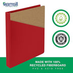 Samsill 1.5 Inch 3 Ring Binders, Made in USA, Economy Round Ring, Clear View Cover, 325 Sheet Capacity - for School, Home, Office - Red, 4 Pack