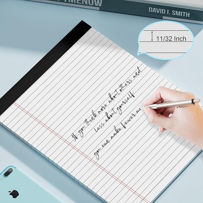 AILZFEI 12 Pack of Legal Pads 8.5 x 11 Wide Ruled Writing Pads 8.5" x 11.75" Notepad 30 Sheets per White Legal Pad Clear Print Note Pads 8x11 Pads of Paper