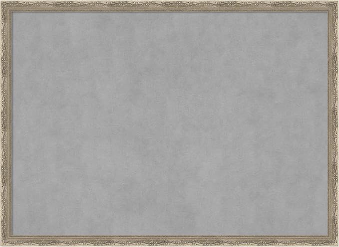 Amanti Art Silver Framed Magnetic Board 22x30 Medium Vision Board for use with Magnets, 100% Metal Sheet to Display Items as Office Decor or for Home Organization in mudroom, Kitchen or Kids Room