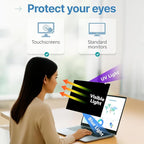 VINTEZ 14 Inch 16:9 Privacy Screen for Computer Monitor and Laptop - Anti Glare Protector Film Blue Light Filter Eye Protection - Computer Screen Privacy Shield, [1 Pack]