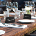 10 Pack Black Reserved Table Signs for Wedding - 3x4 Cardstock Silver Foil Reserved Seating Signs for Weddings - Double Sided Reserved Signs for Tables - Restaurant Table Tent Reservation Cards