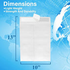 10x13 Tyvek Envelopes, Mailing Envelopes 10x13, Catalog Envelopes, Self Sealing Closure, Tyvek Material, 14 lb., Puncture, Tear & Moisture Resistant (100 Pack)