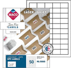 Printable Labels for Mailing - Laser/Ink Jet Compatible Shipping Address Labels, 50 per Sheet, 1 x 1-1/2", Box of 100 Pages/5000 Labels, White