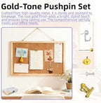 505 Pcs Push Pins Set 5 Style Thumb Tacks Decorative Push Pins Gold Metal Thumb Tacks for Cork Board Map Office Accessories with Metal Binder Paper Clips