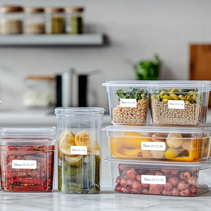 1000 Blank Removable Labels, Blank Removable Freezer Labels Water Oil Resistant with Perforation Line for Food Containers Jars Pantry Organization (Each Measures 1x 2 Inch)