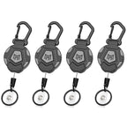 MNGARISTA 4-Pack Retractable Keychain, Heavy Duty Carabiner Badge Holder, Tactical ID Badge Reel with 31.5” Steel Retractable Cord, 8.0 oz
