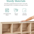 Best Choice Products 8-Cube Storage Organizer, 11in Shelf Opening, Bookcase, Display Shelf, Customizable w/ 3 Removable Back Panels – Light Oak
