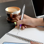 DISCOUNT PROMOS Personalized Ballpoint Pens With Rubber Grip, 100 pack Customizable Ergonomic Click-to-Write Custom Writing Pens for School with Black Ink, Purple