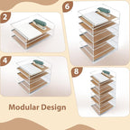 4 Pack Acrylic Paper Tray Organizer for Desk Clear File Organizer,Acrylic Desk Organizers and Accessories Sorter,Perfect for File Paper, Ipad, Letter, A4 Office File, Books, Notes.