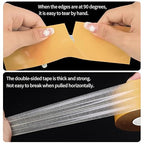 KAIYUER 3 Pack Double Sided Fabric Tape Heavy Duty,1 Inch Wide,Strong Double Sided Tape for Clothes,Crafts,Walls and Woodworker,No Glue Residue High Stickness Mounting Tape,Total Length 198 feet