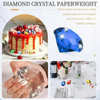PATIKIL 5 Pcs Diamond Crystal Paperweight, 40mm / 1.57 Inch Crystal Paperweight Paper Weight for Home Office Desktop Table Decor Wedding Party Jewelry Ornaments, Dark Blue