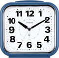 Tinload 5.5" Large No Ticking Analog Alarm Clock,Silent Readable for Seniors,Easy to Set,Gradual Rise Alarm,Big Numbers,Gentle Wake,Snooze, Lighted on Demand,Battery Operated,Blue