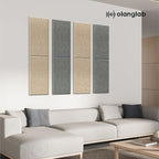 Olanglab Fiberglass Acoustic Wall Panels 4 Pack, 11.8'' x 23.6'' Sound Panels, Fabric Wrapped Sound Proof Panels for Walls (Khaki)
