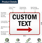 Custom Arrow and Directional Sign by My Sign Center - 36x48 Inches, Right Arrow, Reflective, Rust Free DiBound, Fade Resistant, Made in USA