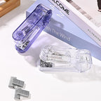 Temiary Swing-Arm Swivel Stapler with 400 Staples, 360 Degree Rotate Desktop Staplers for Booklet or Book Binding, 25 Sheet Capacity for Desk Classroom Office Supplies (Purple)