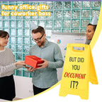 Funny Office Desk Accessories,Office Cubicle Decor,Desk Decor，Phone Holder Mirror Acrylic Table Signs，Joke Warning Team Mini Gifts for Coworker Boss Legal Advisor Designer Leader（You Document It)