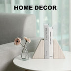 Marble Book Ends for Heavy Books, Decorative Bookends for Shelves, Durable and Heavy-Duty Bookends for Hardback Book & CDS, Off-White Unique Books Stopper & Holder, Set of 2