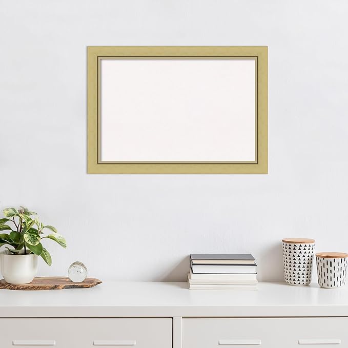 Amanti Art White Cork Board for Wall, 19x27 Vision Board with Gold Frame, Medium Corkboard Office Decor for Home Organization, Casual Corkboard Pinboard to display items for home organization