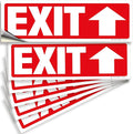 iSYFIX Exit Signs Stickers 6 Pack 12x4 Inch - Laminated Premium Vinyl Directional Up Arrow Signs for Buildings, Office, Workplace, Stores, Schools, Theaters, Parking, Restaurants, Factories