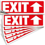 iSYFIX Exit Signs Stickers 6 Pack 12x4 Inch - Laminated Premium Vinyl Directional Up Arrow Signs for Buildings, Office, Workplace, Stores, Schools, Theaters, Parking, Restaurants, Factories