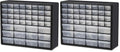 Akro-Mils 44-Drawer Plastic Drawer Storage Cabinet for Garage Organization, Bead Organizer, Building Bricks Storage, Teacher Toolbox, Makeup Organizer, 20-Inch W x 6-Inch D x 16-Inch H, 10144 Black