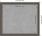 Amanti Art Silver Framed Magnetic Board 23x27 Medium Vision Board for use with Magnets, 100% Metal Sheet to Display Items as Office Decor or for Home Organization in mudroom, Kitchen or Kids Room