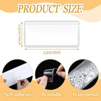 Jeyiour 200 Pcs Label Holders Adhesive Nameplate Pockets Storage Bin Labels Index Card Holder Shelf Plastic Peel Stick for Classroom Supermarket Bookshelf Library Student Box Drawer (2 x 1 Inch)
