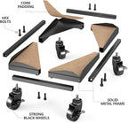 Bytesium PC Tower Stand – Metal Frame – Adjustable Width and Length – 4 Locking Wheels – Cork Pads – Computer Tower Stand for ATX – Easy Assembly – Wide Size Range – Computer Cart – CPU Holder