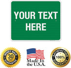 Personalized Custom Green Background Customize for Office, Business, Workplace, Home, Airbnb, Delivery Sign, 24x30 Inches, 3M EGP Reflective .080 Aluminum, Fade Resistant, Made in USA by Sigo Signs