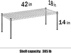 Regal Altair 18" Deep x 42" Wide x 14" Height Wire Shelving Kit | 1-Tier | NSF Commercial Storage Rack Unit